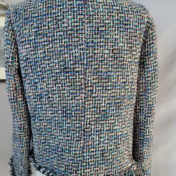 J. Crew Metallic Tweed Lady Jacket Blazer Rainbow Multicolor Black 8 - Picture 6 of 16